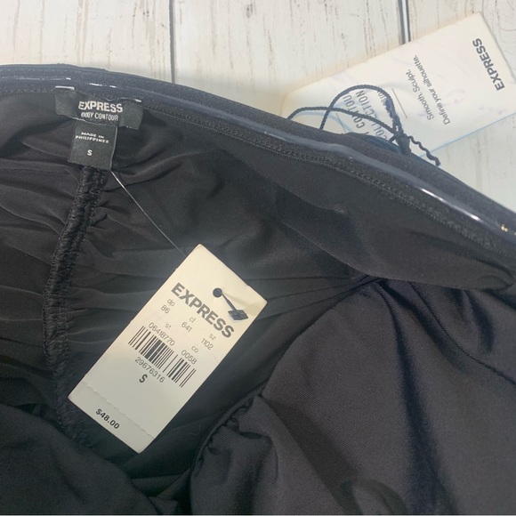 Express Woman S Black Ruched Whimsigoth Fairy Grunge Spaghetti Strap Bodysuit. - Picture 5 of 5